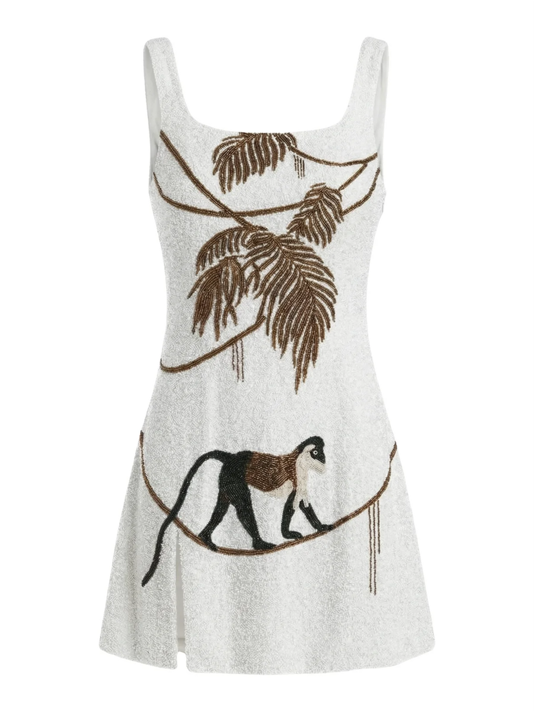 St. Barth Hand-Beaded Crystal Dress in White