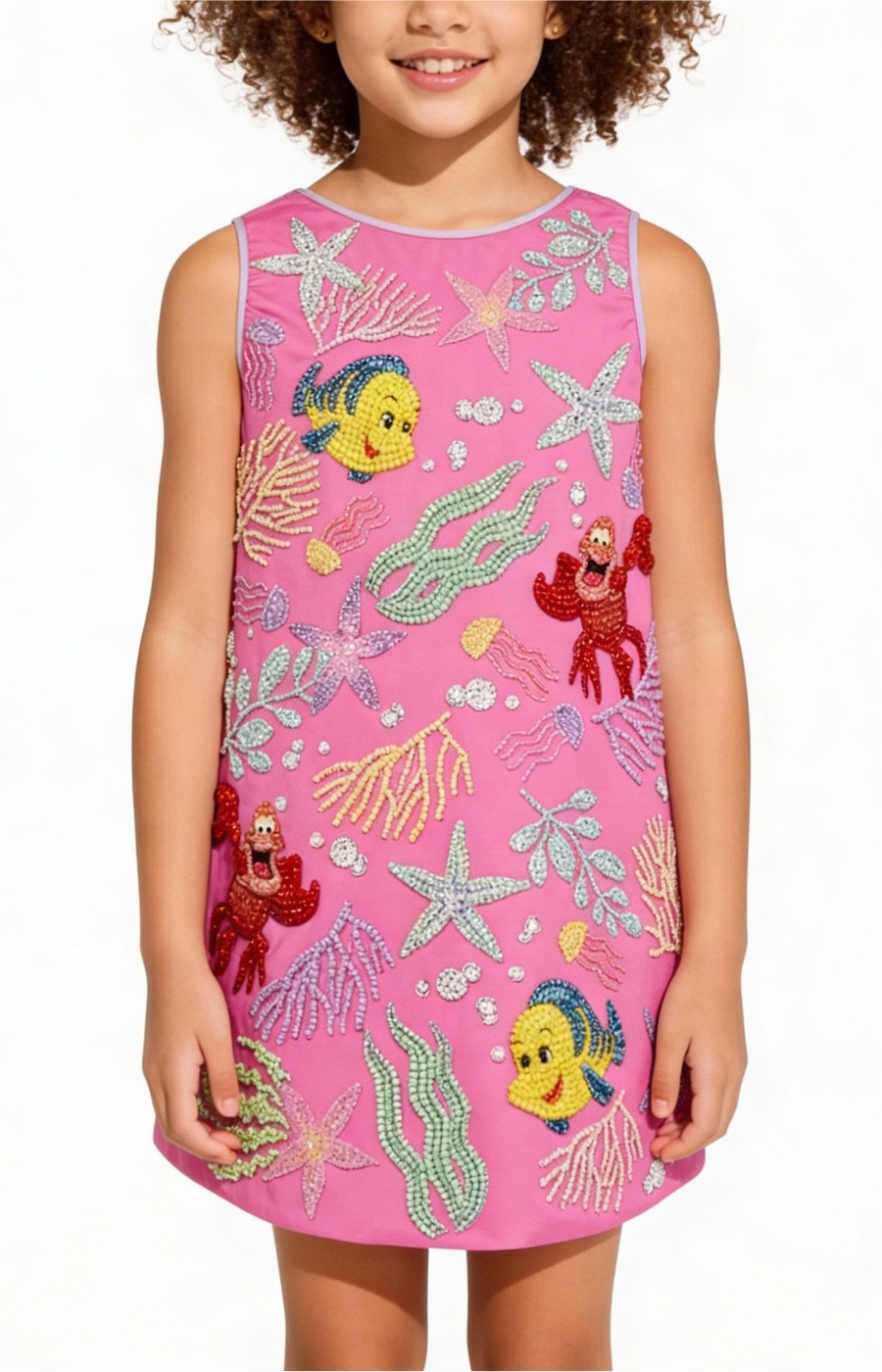 Oceanus | Disney Kids Seabreeze Fuschia dress