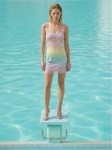 Posy Gradient Pastel Beaded Mini Dress