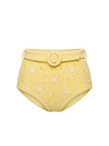 Heidi Shell Hand-Beaded Yellow Bikini Bottom