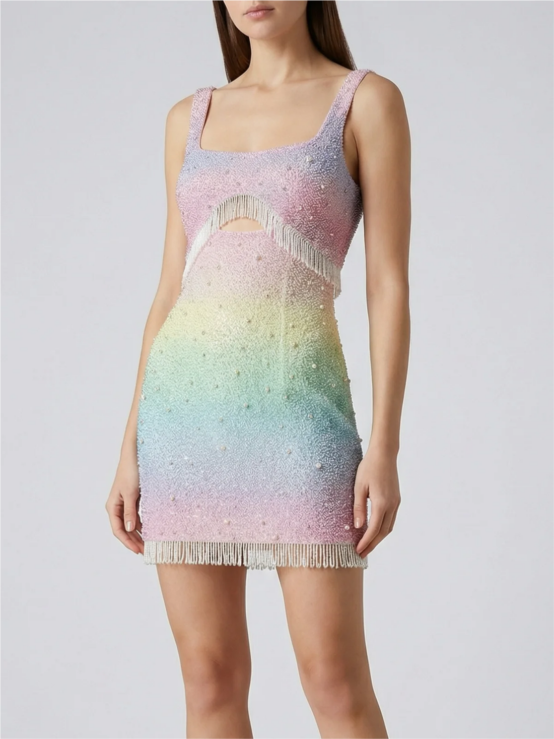 Posy Gradient Pastel Beaded Mini Dress
