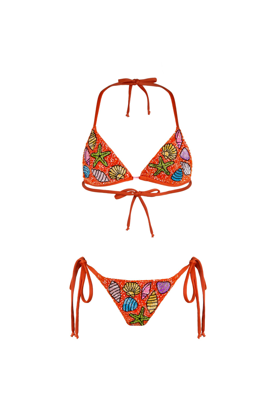 Moire Shell Bikini Top