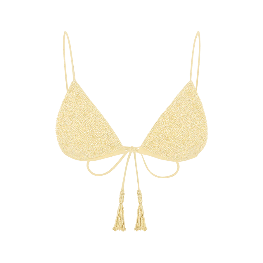 Nixie Triangle Shape Bikini Top - Yellow