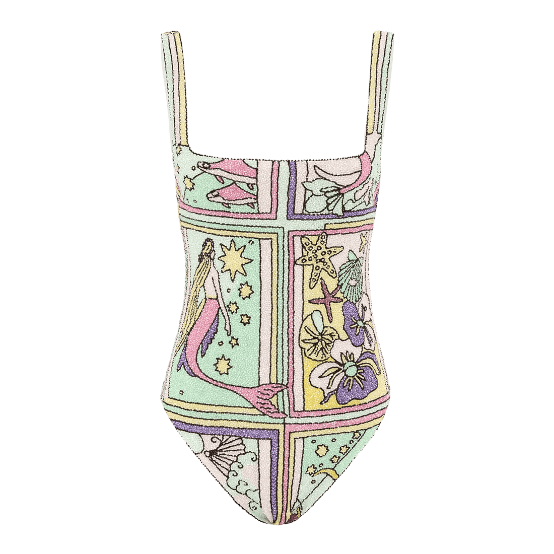 Talia Hand Beaded Multi-Coloured Crystal Swimsuit