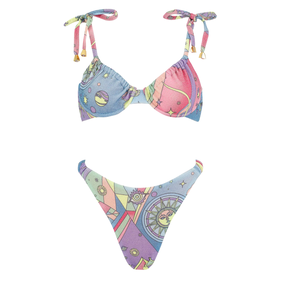 Britney High Cut Leg Multi-Coloured Bikini Bottom