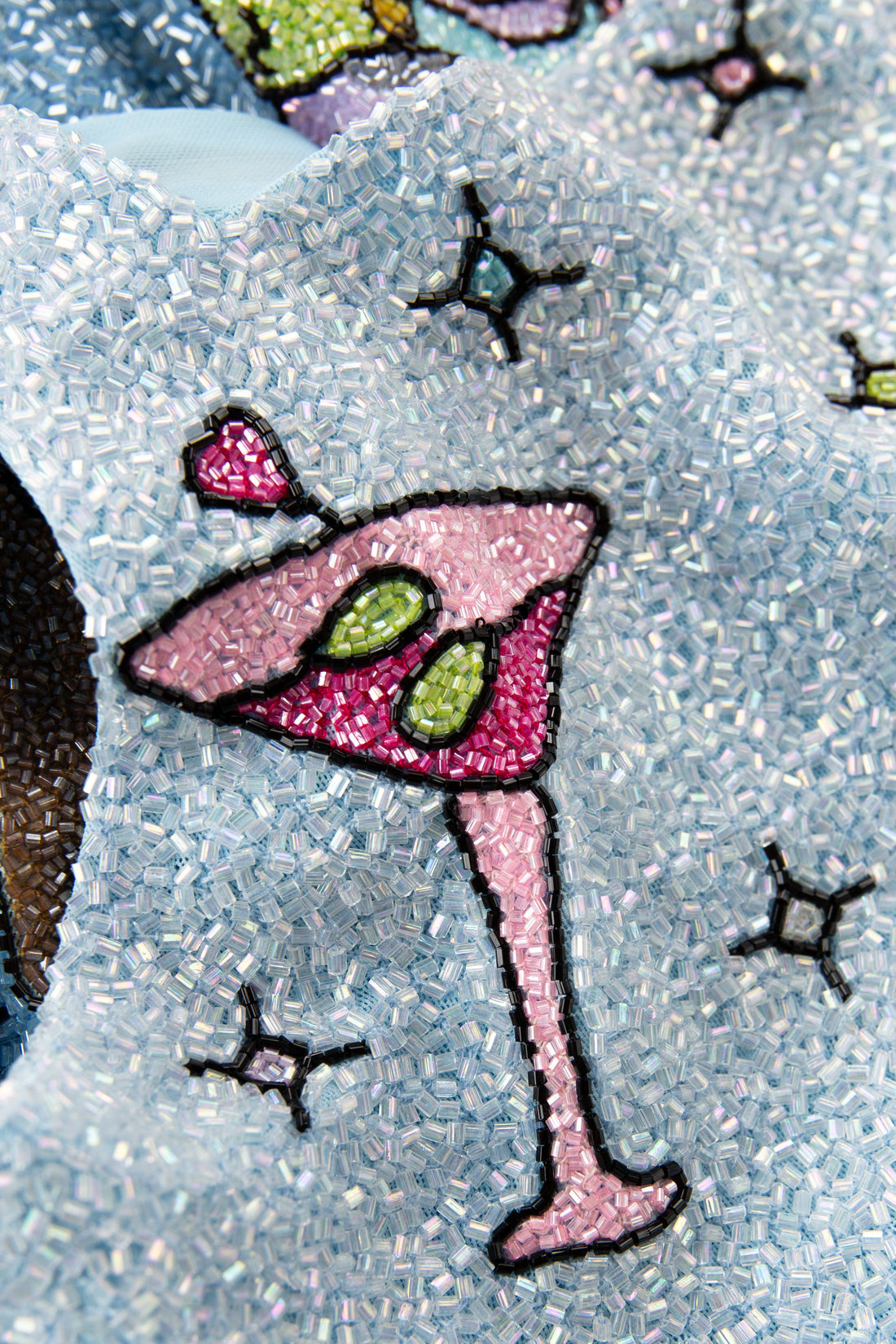 Vegas Embroidered Co-ord top– Blue Sparkle