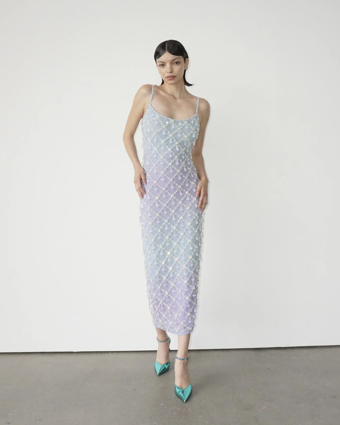 Calliope Luxury Crystal Ombre Maxi Party Dress