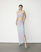 Calliope Luxury Crystal Blue Ombre Co - ord Top - Oceanus Swimwear