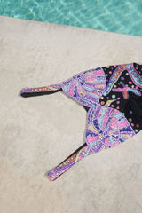 Selene Sea Shell Swimsuit in Black Pink shell bust - Oceanus Swimwear