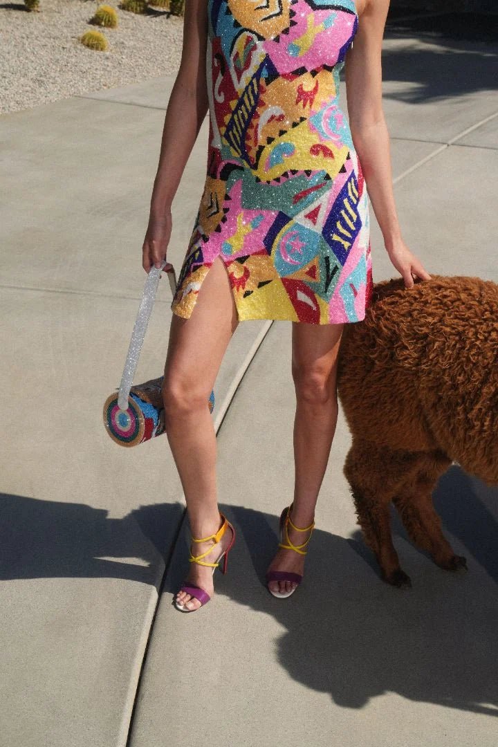 Boston Vibrant Hand-Beaded Dress - Multi Coloured