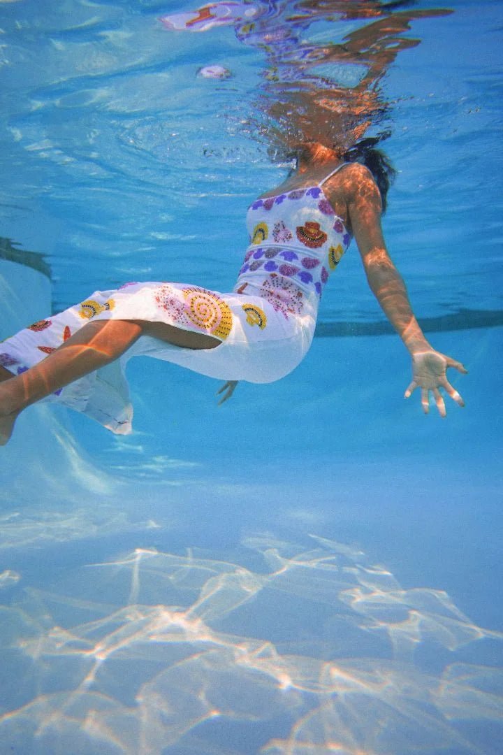 New York Strapped Dress in White