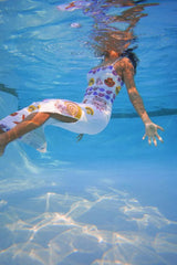 New York Strapped Dress in White - Oceanus Swimwear
