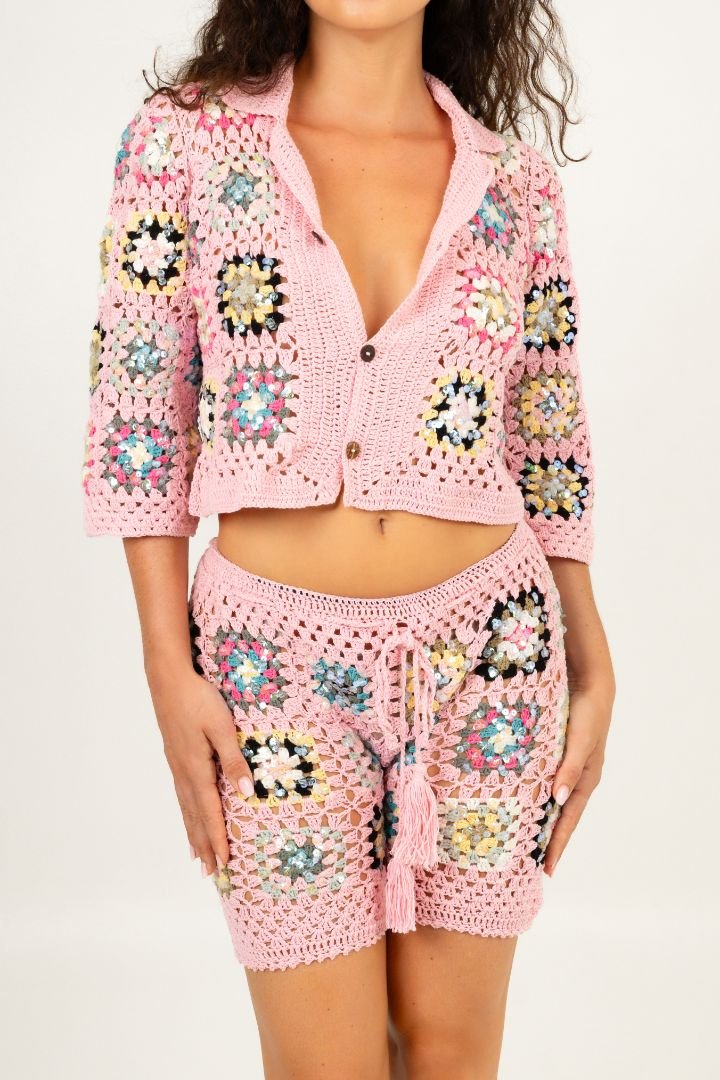 Maya Crochet Set Pink