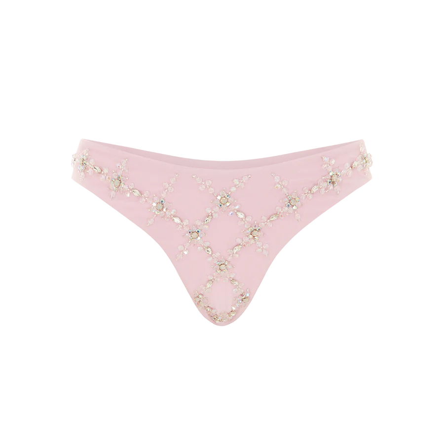 A pack shot of Rose Flattering Bikini Bottoms in pink