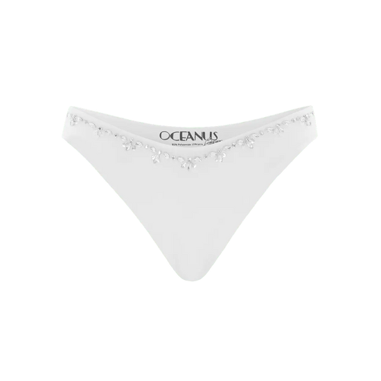 Aaliyah Bikini Bottom White - Oceanus Swimwear