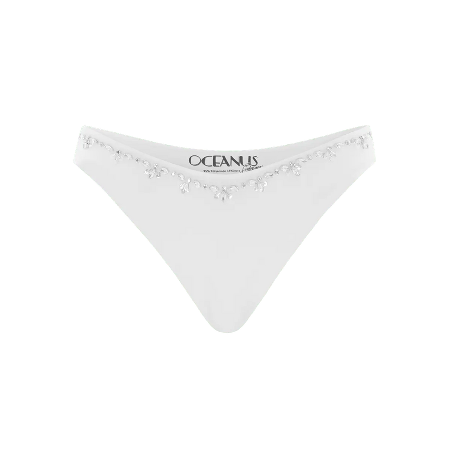 Aaliyah Bikini Bottom White - Oceanus Swimwear