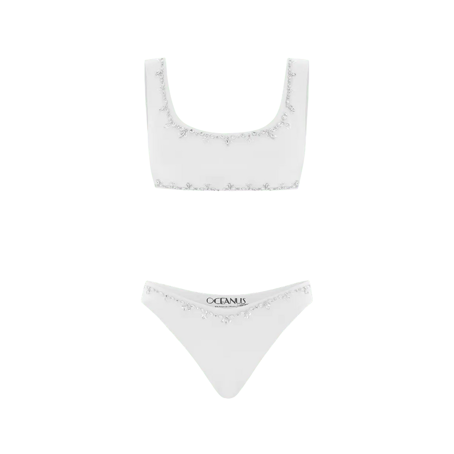 Aaliyah Bikini Top White - Oceanus Swimwear