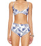 Bruna High Rise Premium Bikini Bottom Blue and White