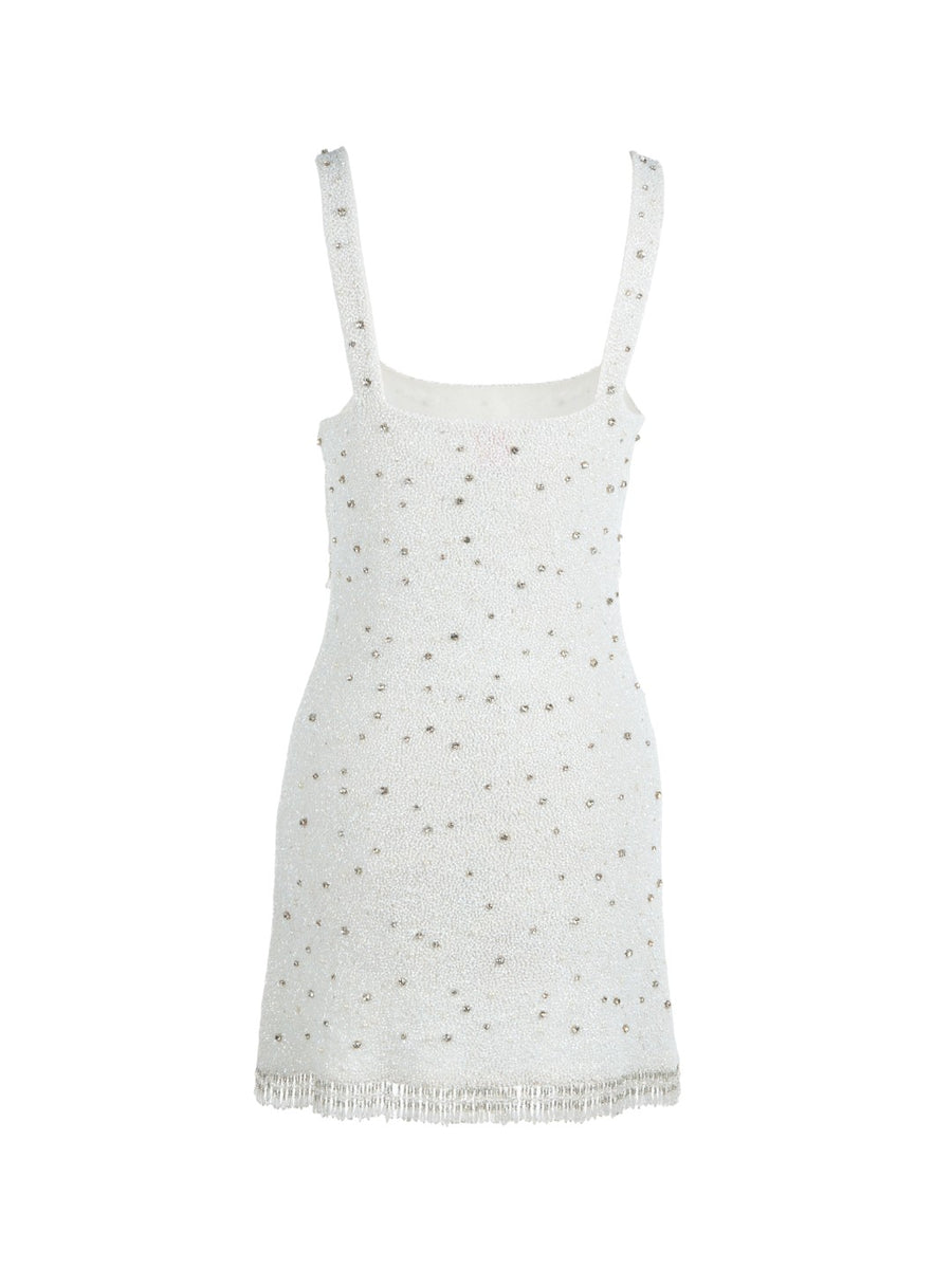 Posy White Beaded Mini Dress