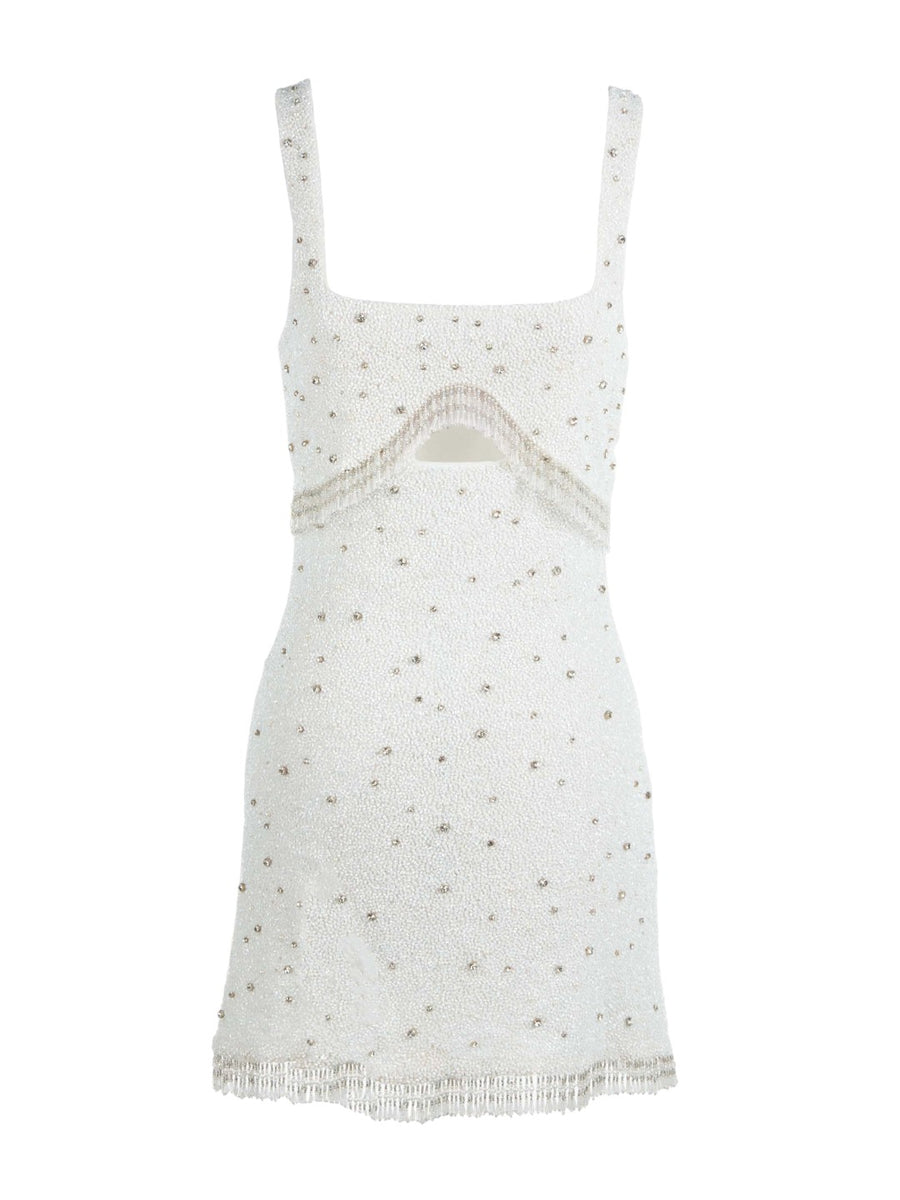 Posy White Beaded Mini Dress