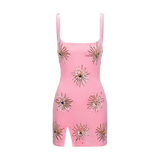 Callie Luxury Embellished Party Dress in Pink