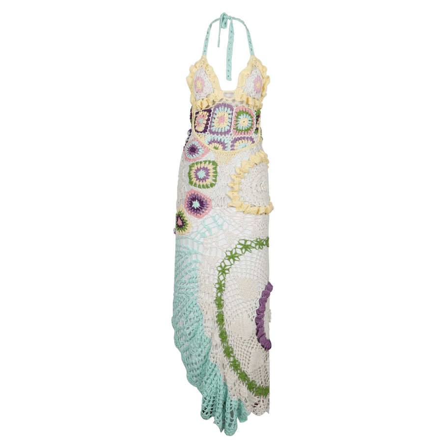 パーティードレス Octavia Crochet Knit Dress Shop Octavia Crochet Multi-Coloured Party Dress - Oceanus