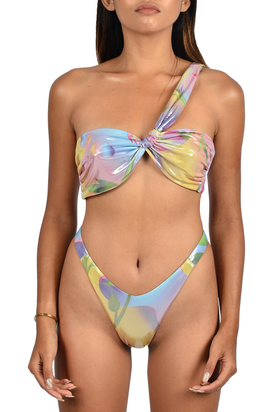 Suki One Shoulder Slip On Multi-Coloured Bikini