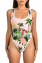 Maya Scoop Back Tropical Swimsuit Pink