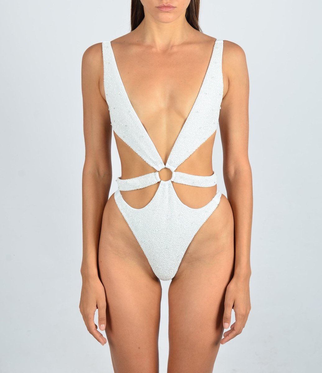 Carlotta Halterneck Premium Swimsuit - White