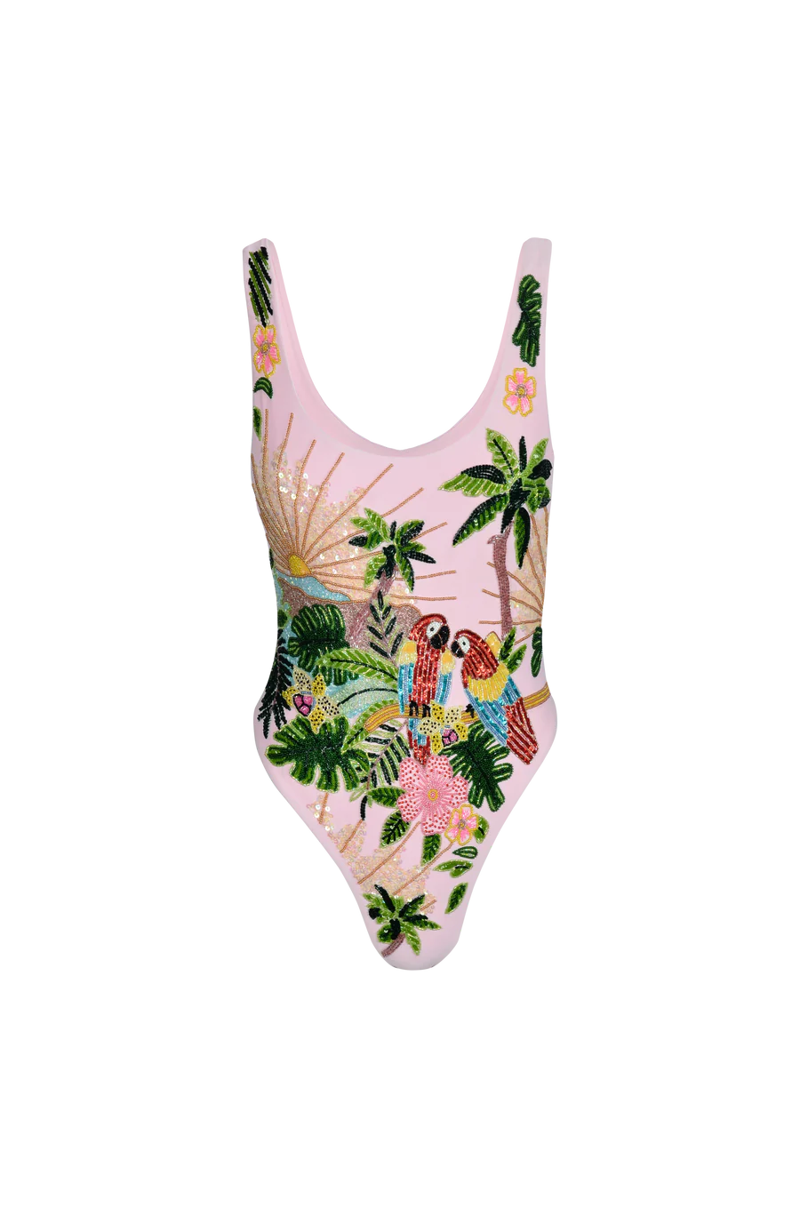 A pack shot of Maya Scoop Back Tropical Swimsuit Pink