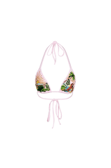 Charli Embellished Premium Tropical Bikini Bottom Pink - Oceanus Swimwear