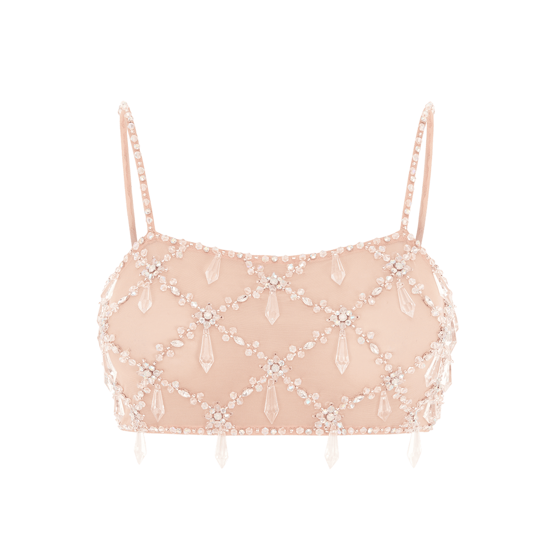Calliope Luxury Crystal Co-Ord Top-Only Nude