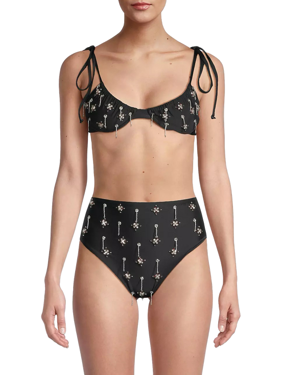 Maisie Crystal-Embroidered Bikini