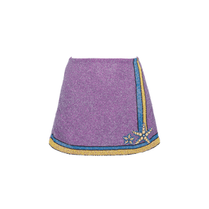 Monni Co-ord Hand Embroidered Crystal Purple Skirt