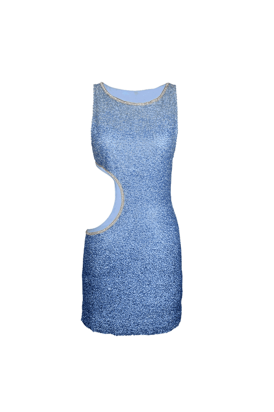 Athena Navy Cut-Out Beaded Mini Dress – Daphne x Oceanus