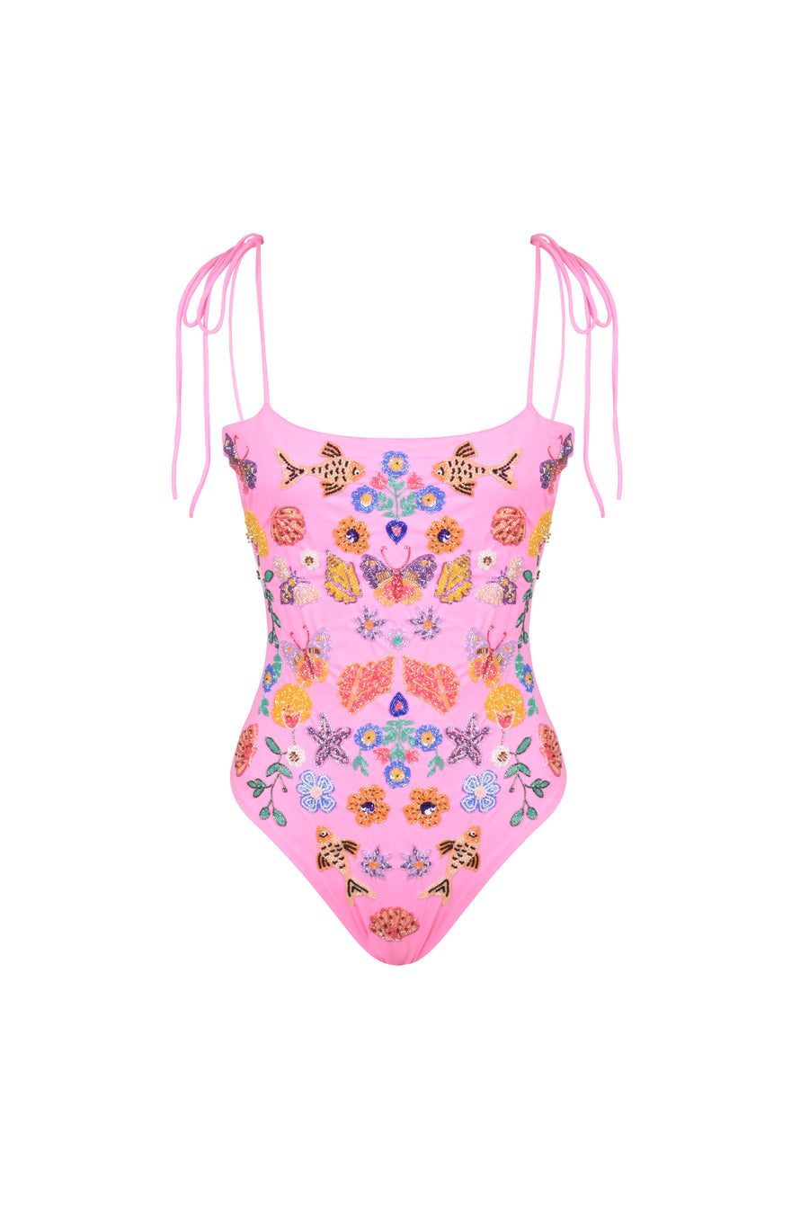 Mirrored Sea One Piece Swimsuit Pink