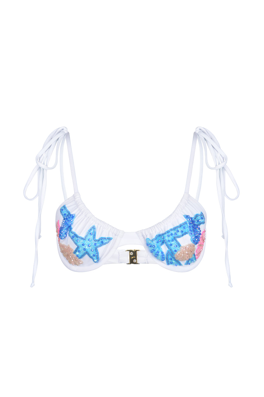 Bethanie Hand Embroidered Bikini bottom White