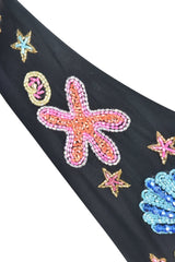 Scarlett Hand Embroidered Luxe Bikini Bottom - Oceanus Swimwear