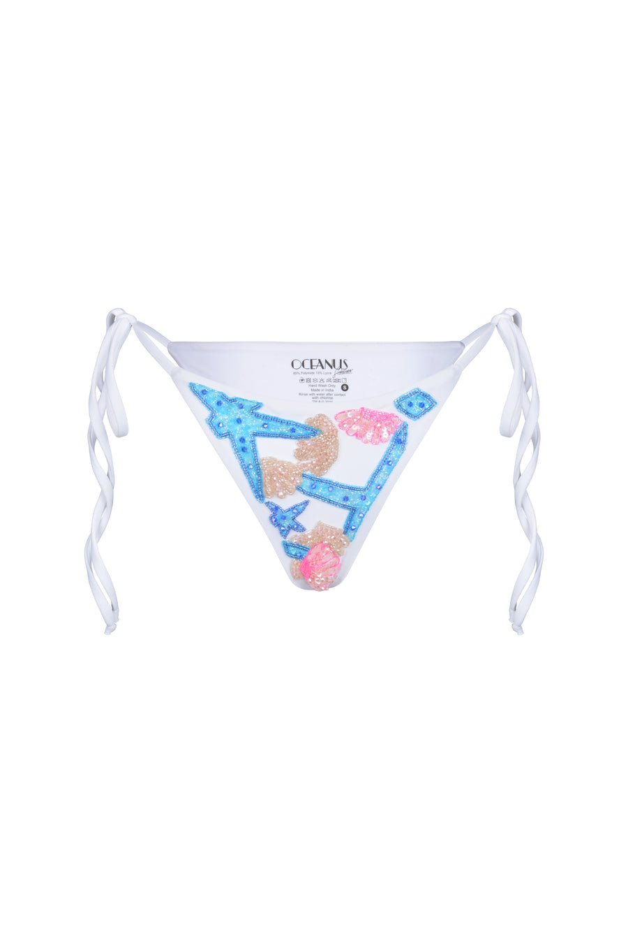 Bethanie Hand Embroidered Bikini bottom White