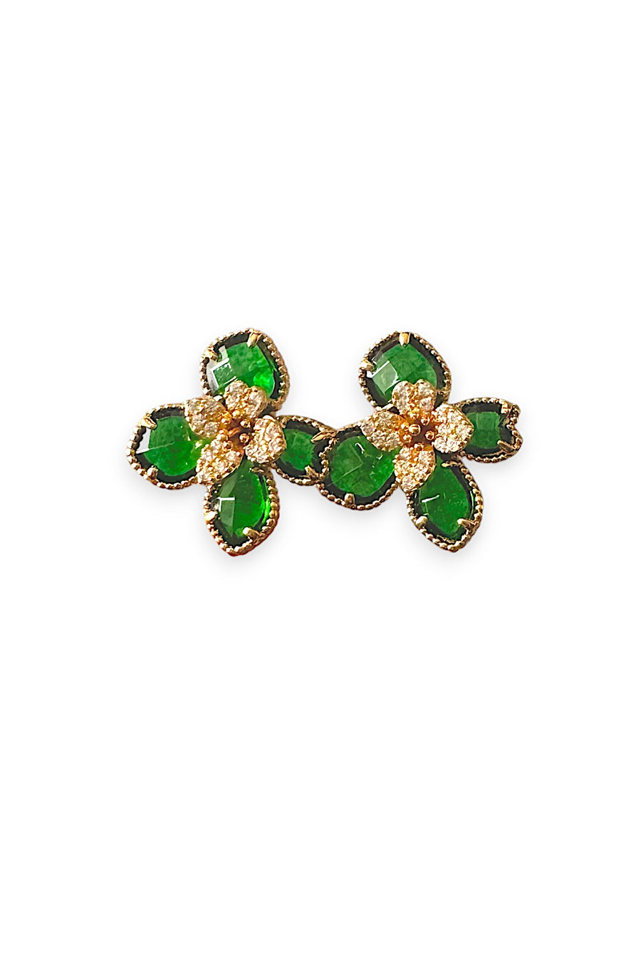 Green Flower Earrings