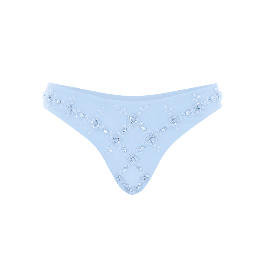 Rose Flattering Bikini Bottoms in sky Blue