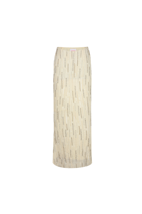 Aphrodite's White Beaded Co-ord Skirt - Daphne x Oceanus