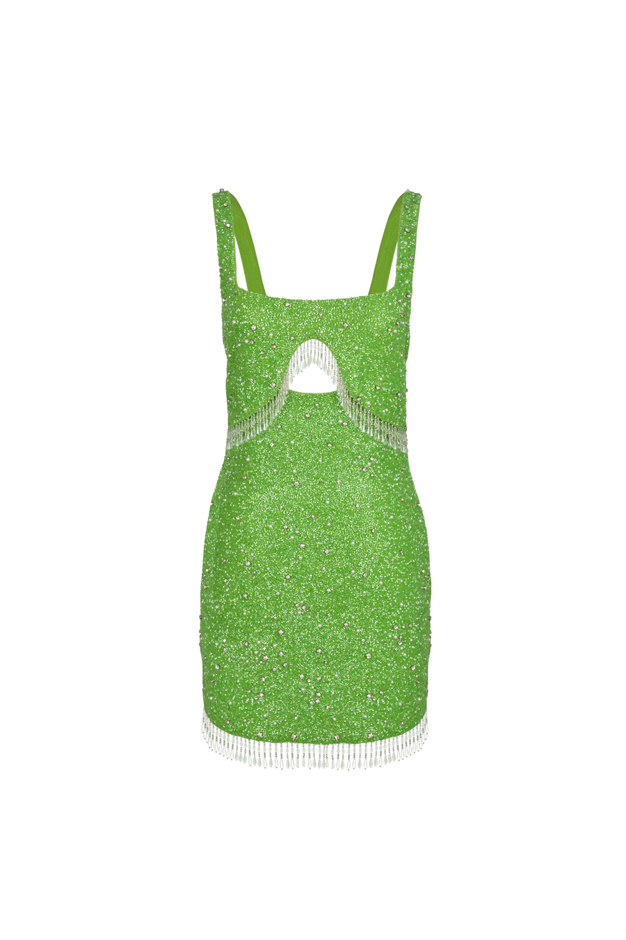 Artemis Green Beaded Tasseled Mini Dress – Daphne x Oceanus