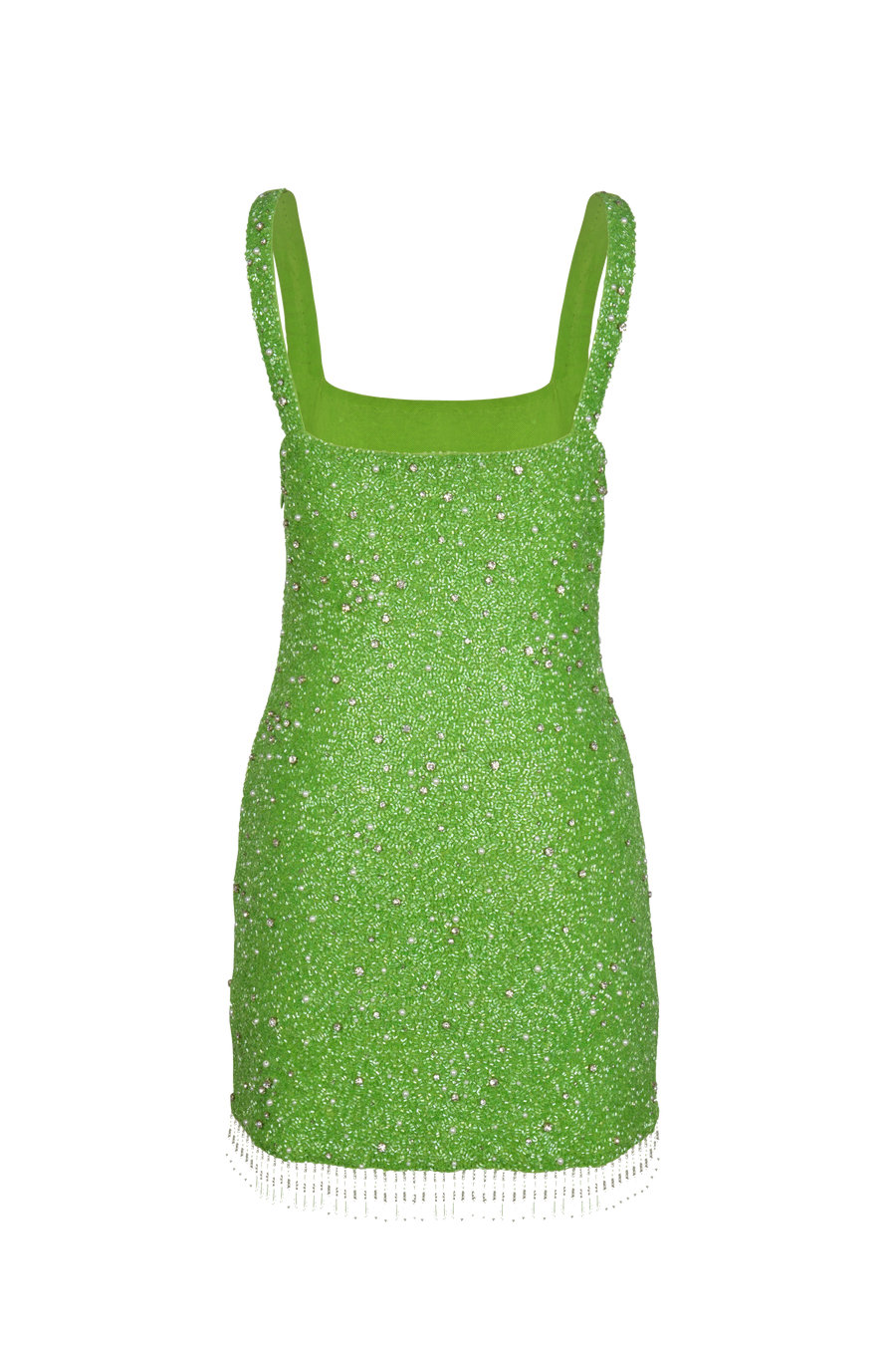 Artemis Green Beaded Tasseled Mini Dress – Daphne x Oceanus