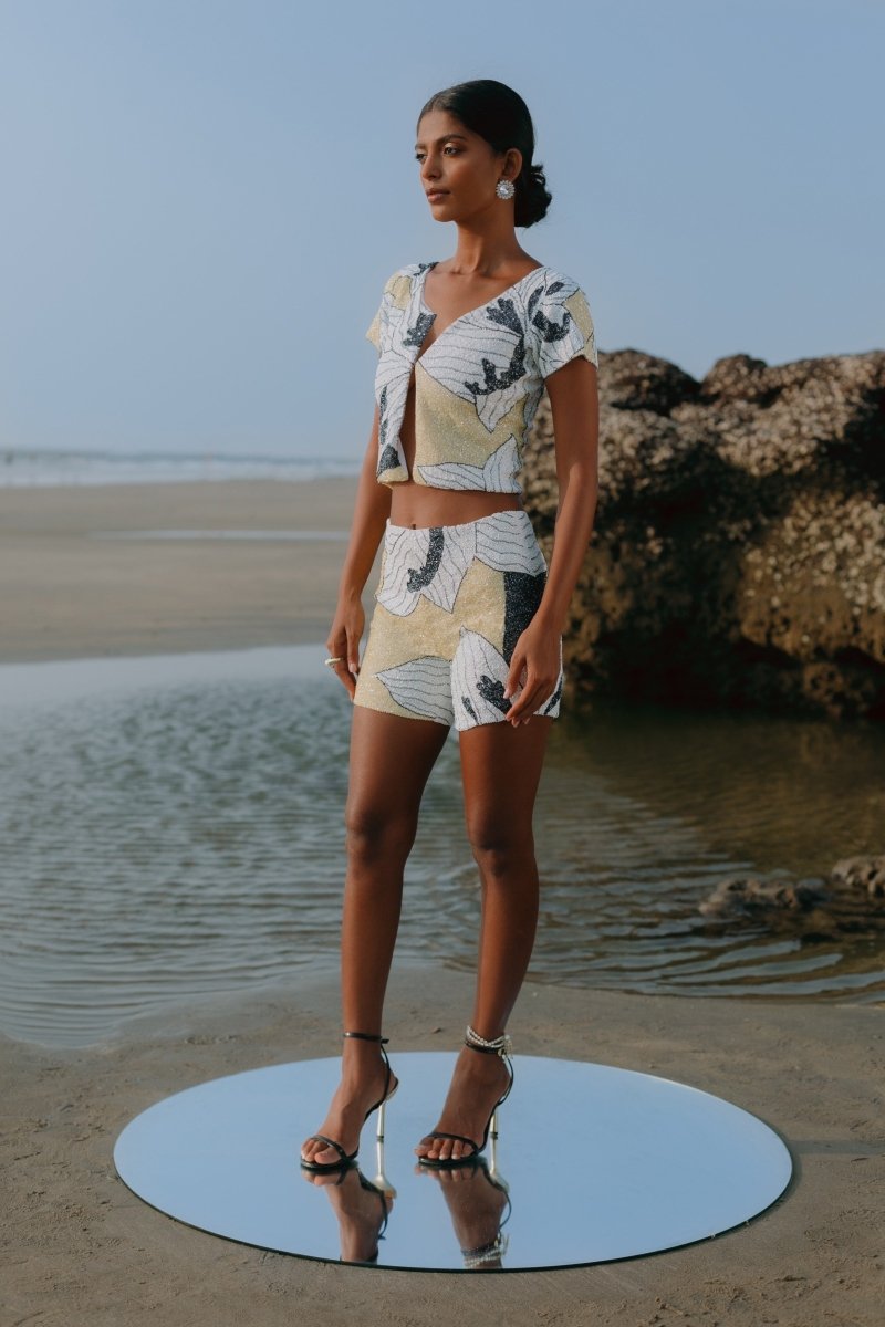 Lily Rose Short in Yellow Oceanus x By Poppy