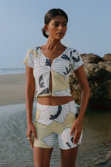 Lily Rose Short in Yellow Oceanus x By Poppy - Oceanus Swimwear