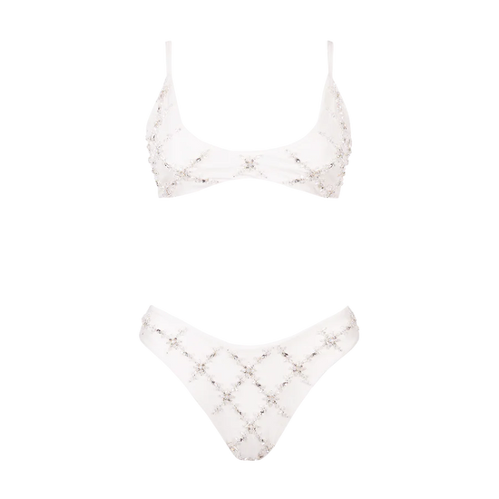 Mary Una Bikini White Top - Oceanus Swimwear