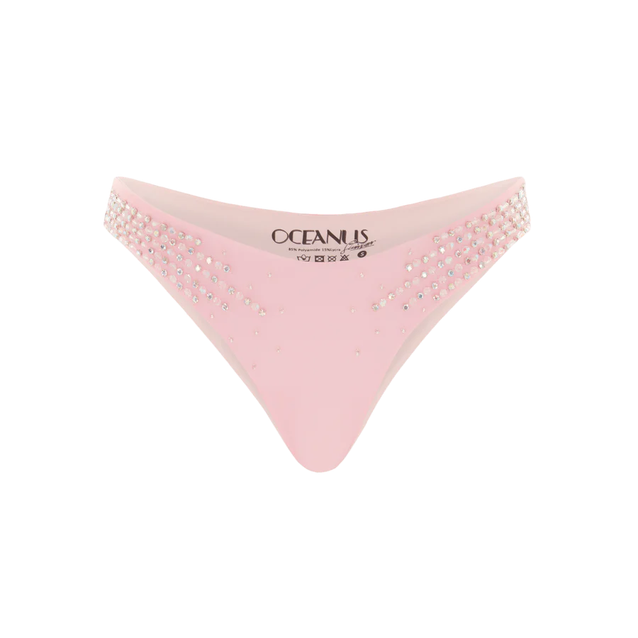 Ophelia Crystal Summer Bikini Bottoms in Pink