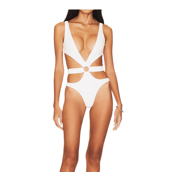 Carlotta Halterneck Premium White Swimsuit