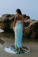 New York Strapped Dress in Blue - Oceanus Swimwear